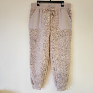 Derek Heart Tan Sherpa Joggers Sweatpants Drawstring XL NWOT